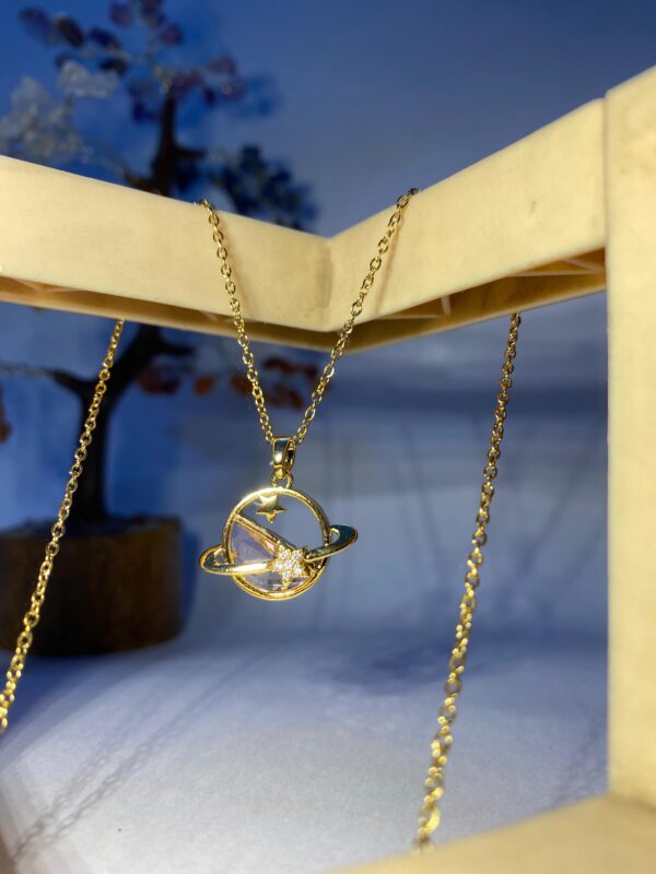 Star and planet design golden pendant - Image 2