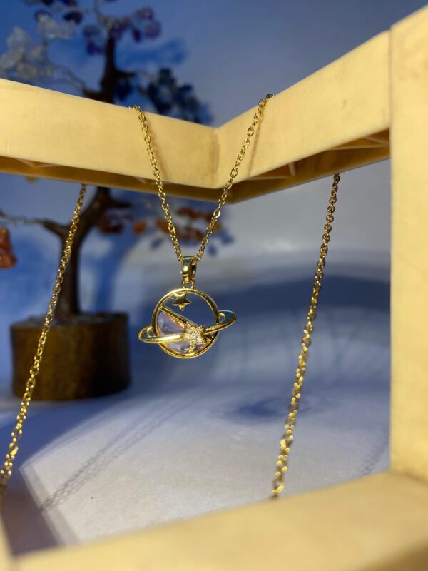 Star and planet design golden pendant - Image 3