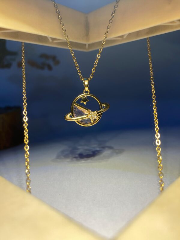 Star and planet design golden pendant
