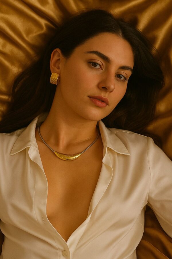 Golden Ember Textured Choker Set