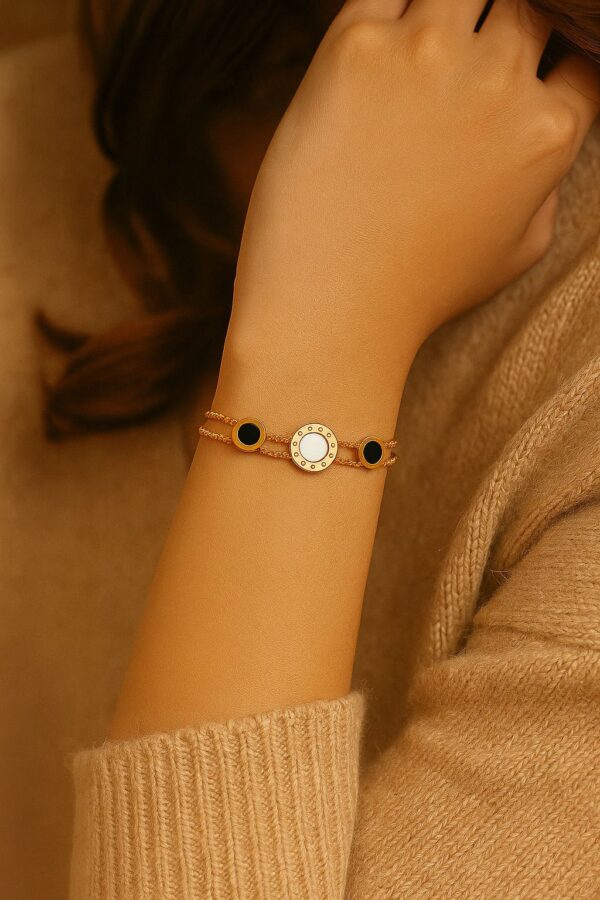 Luna Charm Dual Chain Bracelet - Image 2