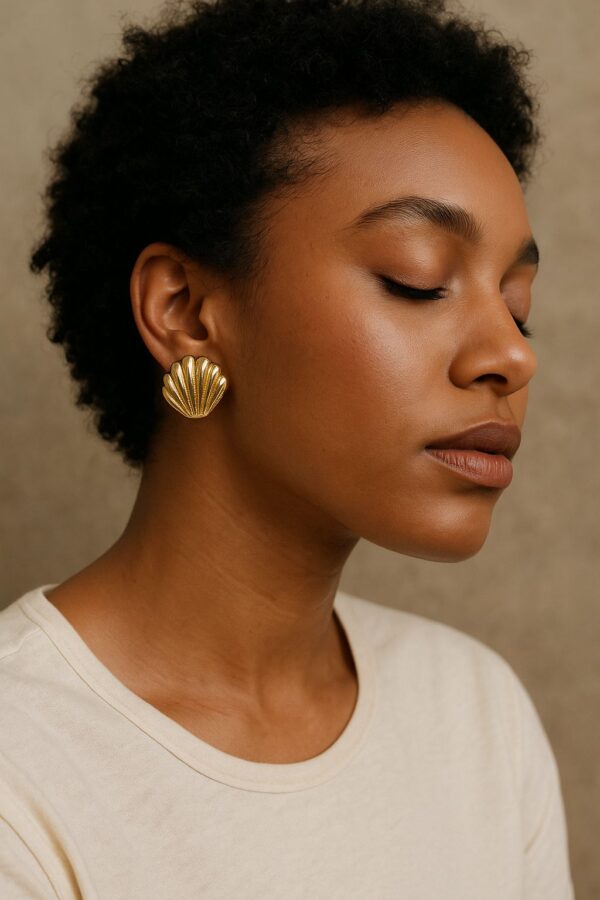 Golden Shell Studs - Image 3