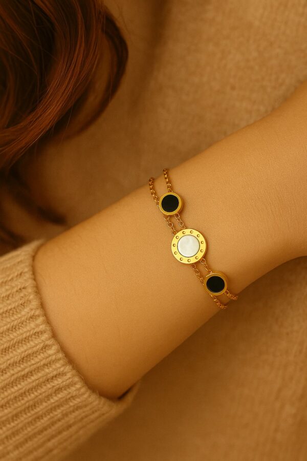 Luna Charm Dual Chain Bracelet - Image 3