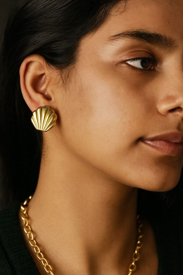 Golden Shell Studs